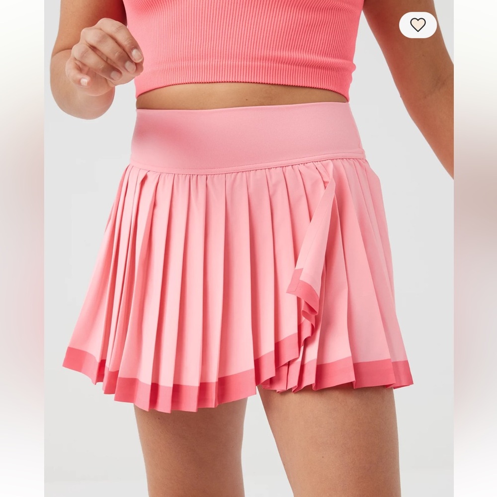 OFFLINE By Aerie Tiebreaker Bubblegum Pink Pleated Skort—Small